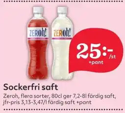 Hemköp ZEROH Sockerfri saft erbjuda