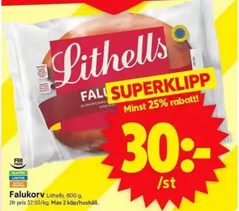 ICA Supermarket LITHELLS Falukorv erbjuda