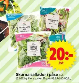 ICA Supermarket ICA Skurna sallader i påse erbjuda