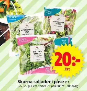 ICA Supermarket ICA Skurna sallader i påse erbjuda