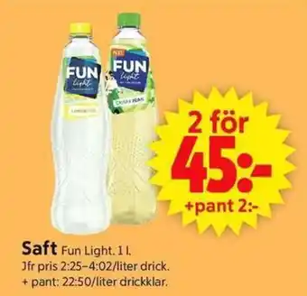 ICA Supermarket FUN LIGHT Saft erbjuda