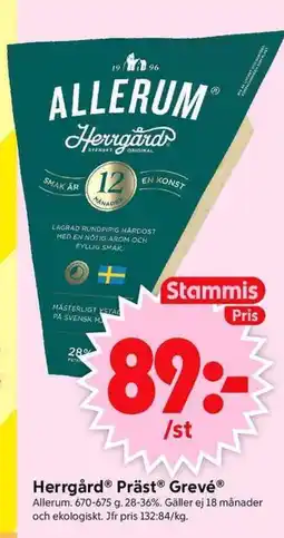 ICA Supermarket ALLERUM HerrgårdⓇ PrästⓇ GrevéⓇ erbjuda