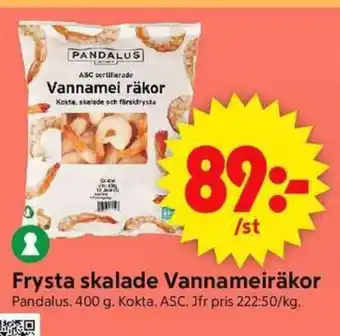 ICA Supermarket PANDALUS Frysta skalade Vannameiräkor erbjuda