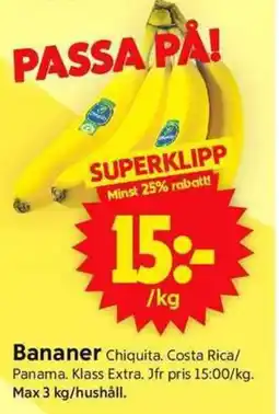 ICA Supermarket Bananer erbjuda