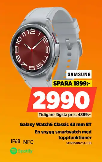 Power Galaxy Watch6 Classic 43 mm BT erbjuda