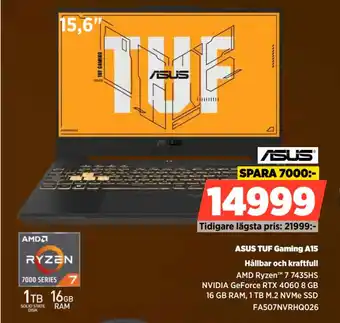 Power ASUS TUF Gaming A15 erbjuda