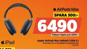 Power Apple AirPods Max midnatt (USB-C) erbjuda