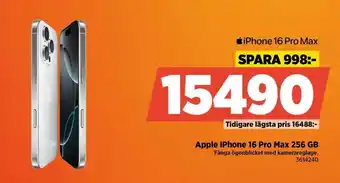 Power Apple iPhone 16 Pro Max 256 GB erbjuda