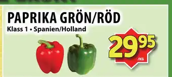 Matvärlden Tensta PAPRIKA GRÖN/RÖD erbjuda