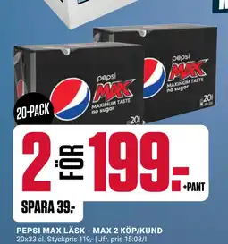 ÖoB PEPSI MAX LÄSK - MAX 2 KÖP/KUND erbjuda