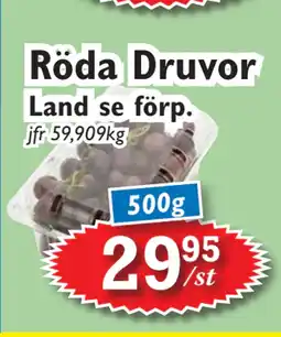 T-jarlen Röda Druvor erbjuda