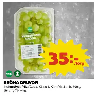 Coop Daglivs GRÖNA DRUVOR erbjuda