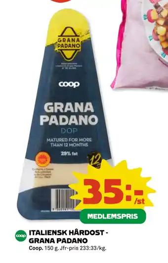 Coop Daglivs ITALIENSK HÅRDOST GRANA PADANO erbjuda