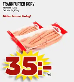 Din Mat FRANKFURTER KORV erbjuda
