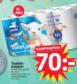 DollarStore Toalettpapper erbjuda