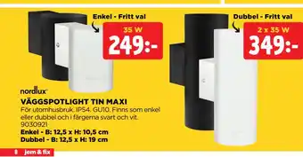 Jem&Fix VÄGGSPOTLIGHT TIN MAXI erbjuda