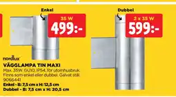 Jem&Fix VÄGGLAMPA TIN MAXI erbjuda