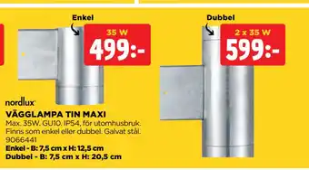 Jem&Fix VÄGGLAMPA TIN MAXI erbjuda