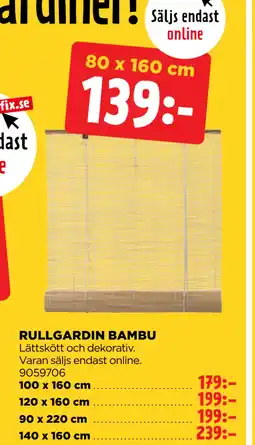 Jem&Fix RULLGARDIN BAMBU erbjuda