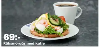 Biltema Räksmörgås med kaffe erbjuda