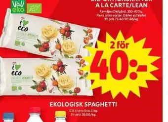 ICA Maxi EKOLOGISK SPAGHETTI erbjuda