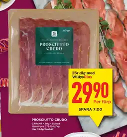 Willys PROSCIUTTO CRUDO erbjuda