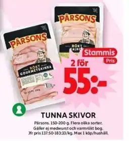 ICA Maxi TUNNA SKIVOR erbjuda