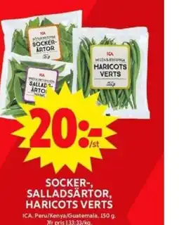 ICA Maxi SOCKER-, SALLADSÄRTOR, HARICOTS VERTS erbjuda