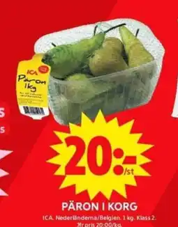 ICA Maxi PÄRON I KORG erbjuda