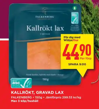 Willys KALLRÖKT, GRAVAD LAX erbjuda