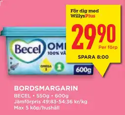 Willys Hemma BORDSMARGARIN erbjuda