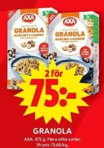 ICA Maxi GRANOLA erbjuda