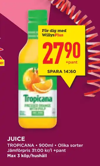 Willys Hemma JUICE erbjuda