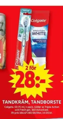 ICA Maxi Tandkräm, tandborste erbjuda