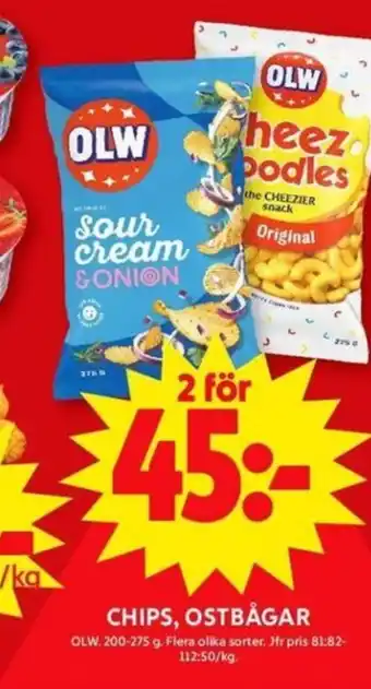 ICA Maxi CHIPS, OSTBÅGAR erbjuda