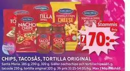 ICA Kvantum CHIPS, TACOSÅS, TORTILLA ORIGINAL erbjuda