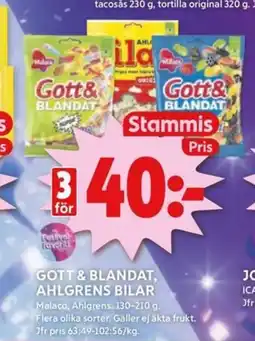 ICA Kvantum GOTT & BLANDAT, AHLGRENS BILAR erbjuda