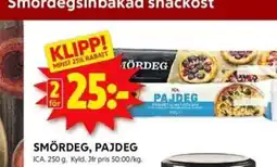 ICA Kvantum SMÖRDEG, PAJDEG erbjuda