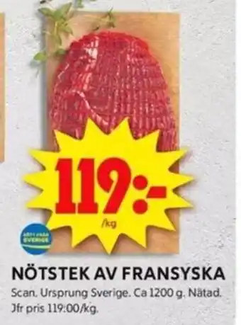 ICA Kvantum NÖTSTEK AV FRANSYSKA erbjuda