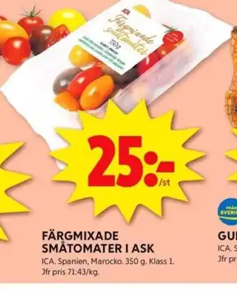 ICA Kvantum FÄRGMIXADE SMÅTOMATER I ASK erbjuda