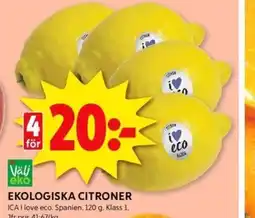 ICA Kvantum EKOLOGISKA CITRONER erbjuda