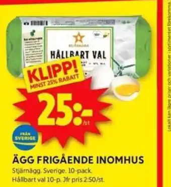 ICA Kvantum ÄGG FRIGÅENDE INOMHUS erbjuda