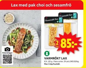 ICA Kvantum VARMRÖKT LAX erbjuda