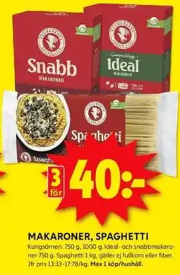 ICA Kvantum MAKARONER, SPAGHETTI erbjuda