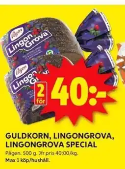 GULDKORN, LINGONGROVA, LINGONGROVA SPECIAL