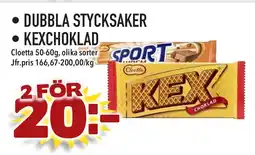 Supergrossen • DUBBLA STYCKSAKER • KEXCHOKLAD erbjuda