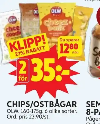 Ica Hajen Lagpris CHIPS/OSTBÅGAR SEMLEBULLAR erbjuda