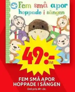 ICA Maxi Fem små apor hoppade i sängen erbjuda