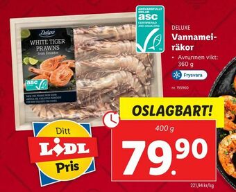 Lidl Vannameiräkor erbjuda