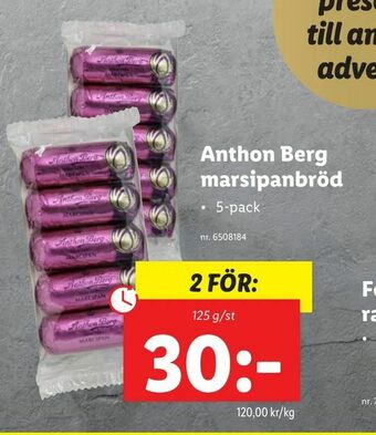 Lidl Anthon Berg marsipanbröd erbjuda